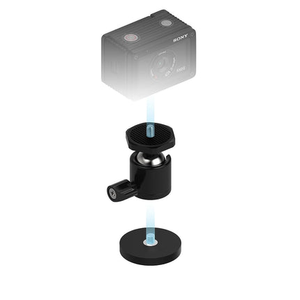 SABRENT Magnetic Camera Mount 43mm - 13KG with 360 Degree Rotation Ball Head, Powerful Magnet with 1/4 Screw Thread for small cameras, action cam, Insta360, OSMO, Blink, GoPro, etc (CS-MG43)