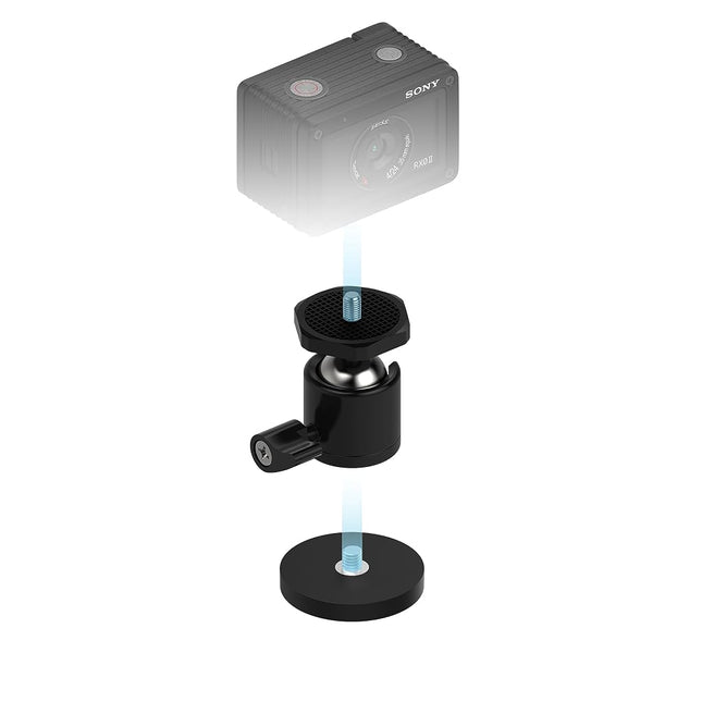SABRENT Magnetic Camera Mount 43mm - 13KG with 360 Degree Rotation Ball Head, Powerful Magnet with 1/4 Screw Thread for small cameras, action cam, Insta360, OSMO, Blink, GoPro, etc (CS-MG43)