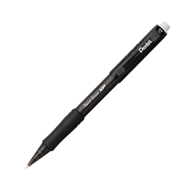 Pentel Twist-Erase EXPRESS Mechanical Pencils, (0.9mm), Assorted Barrel Colors, Pack of 4 Pencils, Lead + Small Block Eraser