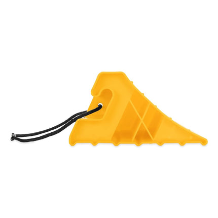 Camco Super Wheel Chock w/Rope - Large, Heavy Duty Trailer Wheel Chock Constructed of Durable Plastic - Features Rope Handle for Easy Removal - Use w/Tires Up to 29-inches – 44475
