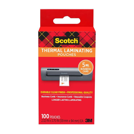 Scotch Thermal Laminating Pouches, 2.32 x 3.70-Inc
