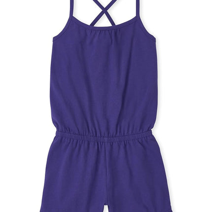 The Children's Place girls The Children's Place Girls Short Sleeve Fashion Romper, Solar Storm, Large