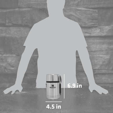 Stanley Classic Legendary Vacuum Insulated Food Jar 18 oz – Stainless Steel, Naturally BPA-Free Container – Keeps Food/Liquid Hot or Cold for 12 Hours – Leak Resistant, Easy Clean