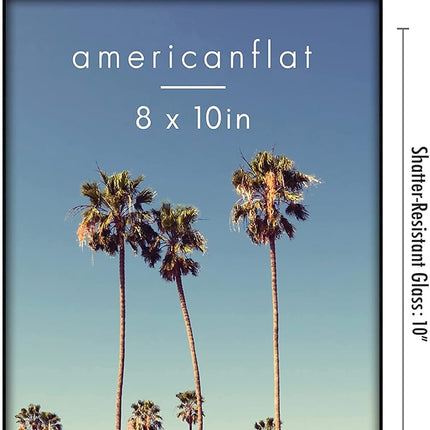 Americanflat Front Loading 8x10 Picture Frames in Black - Set of 6 Thin Frameless Plastic Frames with Shatter-Resistant Glass and Pop-In Easel Stand For Horizontal and Vertical Display.