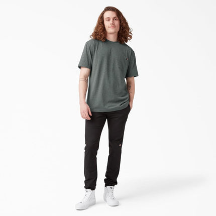 Dickies Men's Heavyweight Crew Neck Short Sleeve Tee T-Shirt, Hunter Green Heather, XXL
