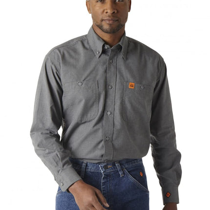 Wrangler Men's Fire Resistant Work Shirt with Two 