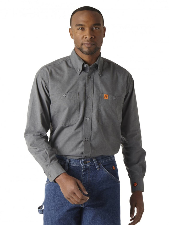 Wrangler Men's Fire Resistant Work Shirt with Two 