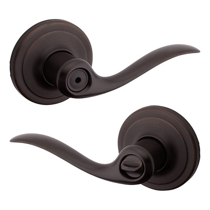 Kwikset Tustin Bed/Bath Lever in Venetian Bronze