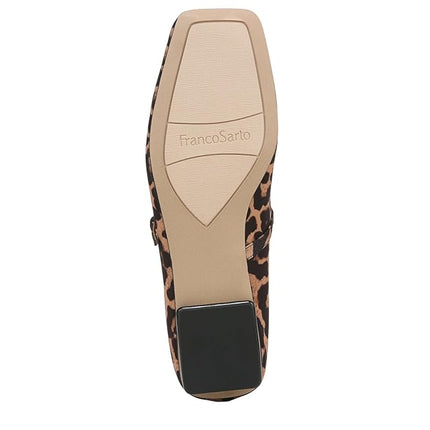 Franco Sarto Women's Tinsley Mary Jane Flat, Leopard Print Fabric, 9 Wide