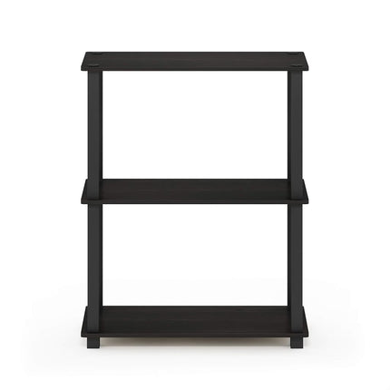 Furinno TURN-S-TUBE 3-Tier Tool-Free Corner Shelf, Espresso