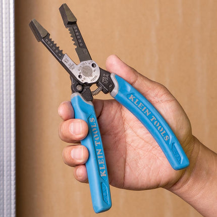 Klein Tools K12035L Klein-Kurve Wire Cutters, Heavy Duty Wire Stripping Tool with Lock, 8-20 AWG, Made in USA
