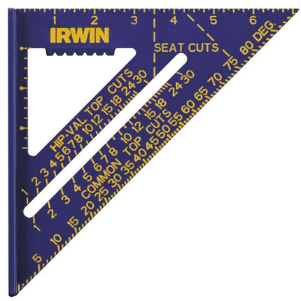 IRWIN Tools Rafter Square, Hi-Contrast Aluminum, Blue, 7-Inch (1794463)