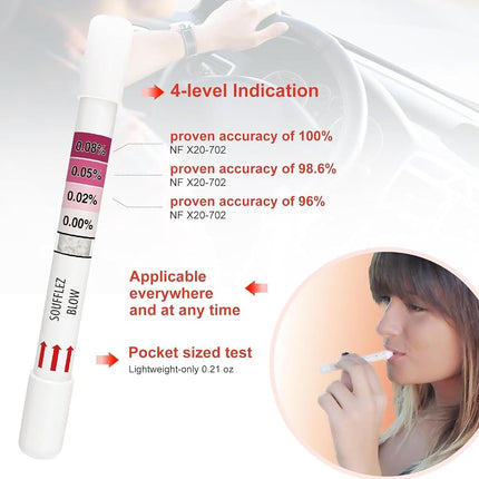 AssuTest Disposable Breathalyzer (25 Pack) - Accurate Single-Use Alcohol Breath Test Kit, Portable Alcohol Tester for Drivers and Social Events