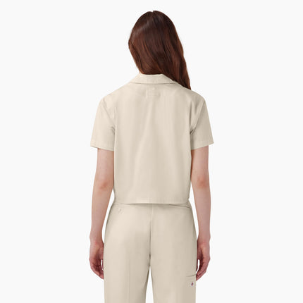 Dickies Women's Work Shirt Cropped Ss W, White, XL