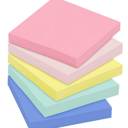 Post-it Greener Notes, 3x3 in, 12 Pads, America's #1 Favorite Sticky Notes, Helsinki Collection, Pastel Colors (Pink, Blue, Mint, Yellow), Clean Removal, 100% Recycled Material (654-RP-A)