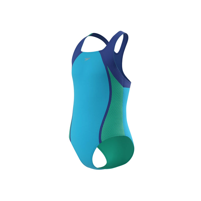 Maillot de Bain Fille Speedo Une Pièce Dos Fermé Racerback Cyan