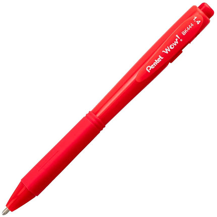Pentel Wow! Retractable Ballpoint Pen, (1.4mm), Bold Line, Red Ink, Pack of 8 (BK444BP8B)