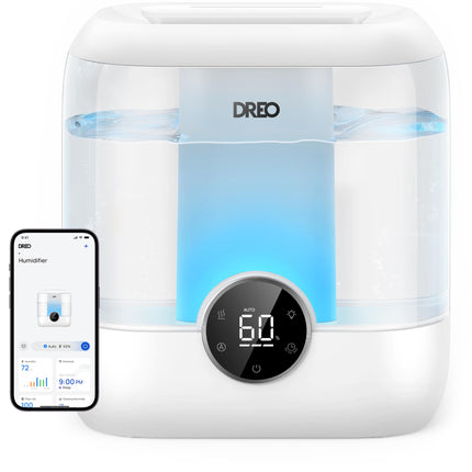 DREO Smart Humidifiers for Bedroom, 6L Top Fill Su