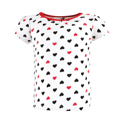 Hudson Baby Unisex Baby Short Sleeve T-Shirts, Girl Mommy Red Black, 4T