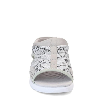 Easy Spirit Womens Traciee2 Open Toe Casual Slide Sandals, Silver,