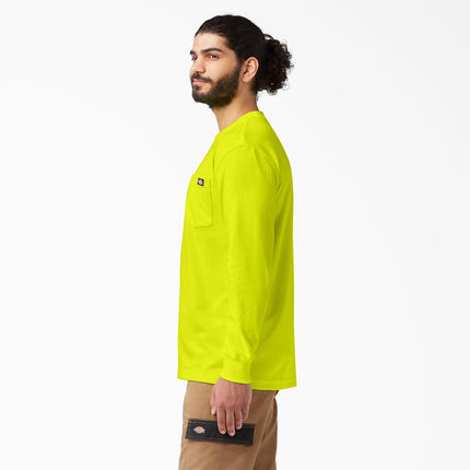 T-shirt à manches longues et col rond épais Dickies pour homme, jaune vif, XXXL