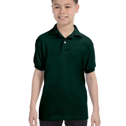 Polo en jersey Eco Smart à manches courtes pour garçons Hanes, vert forêt, TP