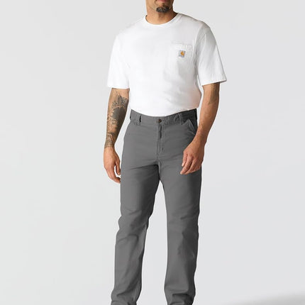 Carhartt Men's Rugged Flex Relaxed Fit Canvas Work Pant, Gravel, W34/L32