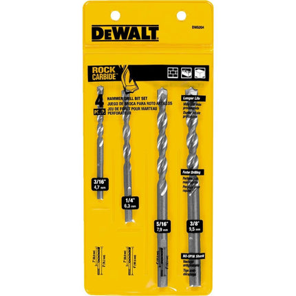 DEWALT Masonry Drill Bit Set, Percussion, 4-Piece 