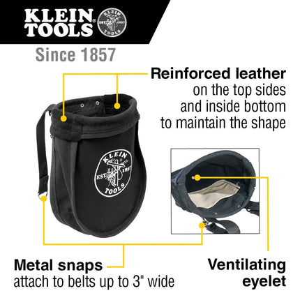 Klein Tools 51A Bolsa para herramientas, bolsa utilitaria para transportar tuercas y tornillos, con bolsillo interior, lona n.° 10, 9 x 3.5 x 10 pulgadas