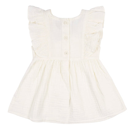 Gerber set de 2 piezas de vestido y cubrepañal para bebé niña, color marfil, talla 4T
