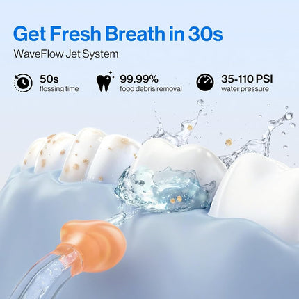 usmile C10 Portable Water Flosser – Travel-Friendly, 95-Day Battery, 4 Modes, 360° Nozzle, 180ml Tank, IPX7 Waterproof, Dentist-Recommended for Braces, Implants & Sensitive Gums (White)