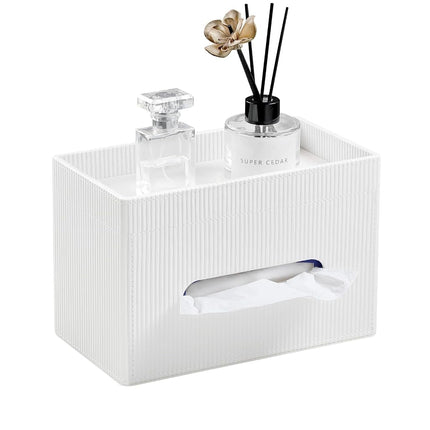 Cretkhp Rectangular Tissue Box Cover with Storage 