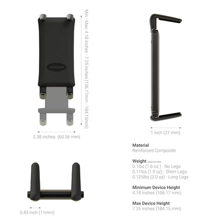 Arkon Adhesive Car Phone or Midsize Tablet Holder Mount for Samsung Galaxy S6 S5 S4 Note 5 4 Note 8 Galaxy Tab Active