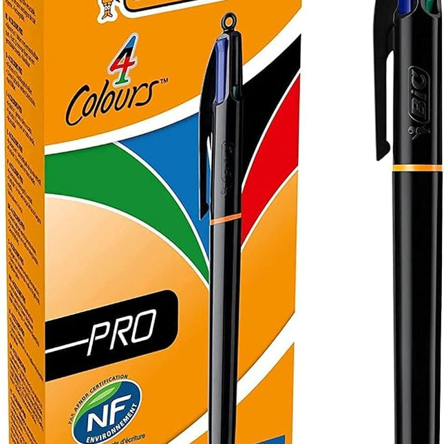 BIC 4 Colours Pro Multicoloured Pens, Retractable,