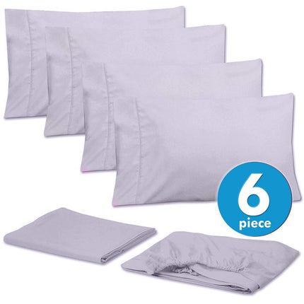 King Size Bed Sheets - 6 Piece 1500 Supreme Collection Fine Brushed Microfiber Deep Pocket King Sheet Set Bedding - 2 Extra Pillow Cases, Great Value, King, Lilac