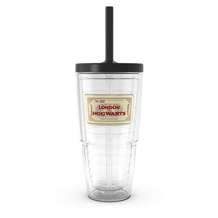 Tervis Harry Potter - Hogwarts Express Ticket Made in USA Double Walled Insulated Tumbler Travel Cup Keeps Drinks Cold & Hot, 24oz with Straw Lid, Classic