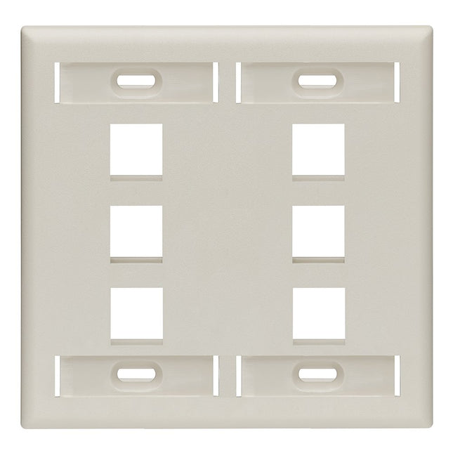 Leviton 6-Port Dual Gang QuickPort Wallplate with 