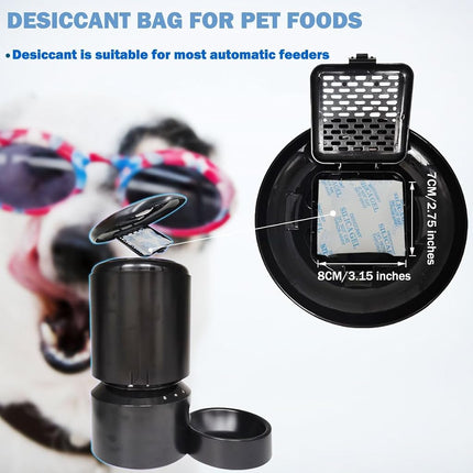 xcivi Lot de 12 sachets déshydratants pour distributeurs automatiques de nourriture pour chats et chiens, anti-humidité, garde les aliments de votre animal au sec et frais