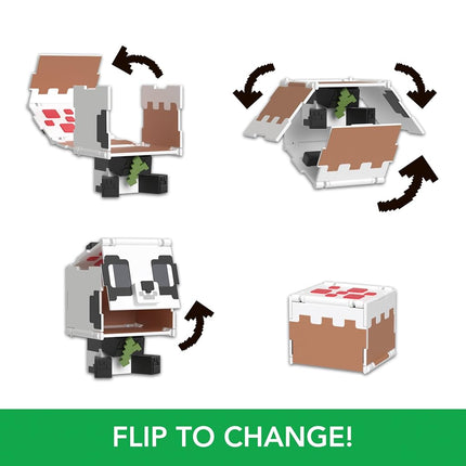 Minecraft Flippin’ Figs Figures Collection with 2-in-1 Fidget Play, 3.75-in Scale, Large Heads & Pixelated Design (Characters May Vary), HTL48