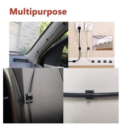 Cable Clips with Strong Adhesive Tapes,Wire Holder Organizer Cord Management for Car, Office and Home White- CC04(40PCS)-Upgraded