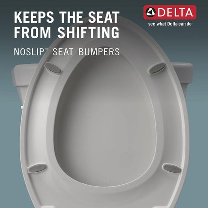 Delta Faucet Morgan Round Front Slow-Close White Toilet Seat with Non-Slip Seat Bumpers, White 801903-WH
