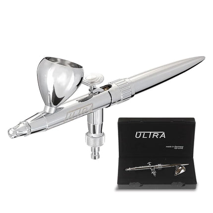 Harder & Steenbeck Airbrush – ULTRA 2024 I German-Engineered Dual Action Airbrush Painting Set with Gravity Feed I 0.45mm Self-Centering Nozzle I 5ml Paint Cup I 120231