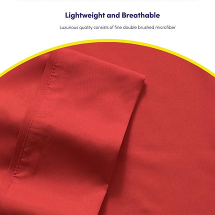 Full Size Bed Sheets - 6 Piece 1500 Supreme Collection Fine Brushed Microfiber Deep Pocket Full Sheet Set Bedding - 2 Extra Pillow Cases, Great Value, Full, Samba Red
