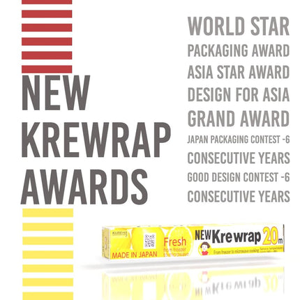 KUREHA Krewrap Plastic Cling Wrap, Pack of 6, 65 sq ft. Per Roll, Clear