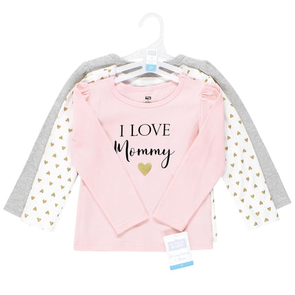 Camisetas de manga larga Hudson Baby para bebé niña, Girl Mommy, 12-18 meses