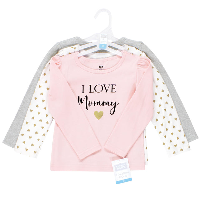 Hudson Baby T-shirts à manches longues bébé fille, Fille Maman, 6-12 mois