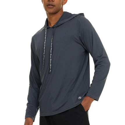 Champion Men's Sun Hoodie, Long Sleeve UPF 50+ Rash Guard Fishing Sun Shirt, Dark Grey, X-Large