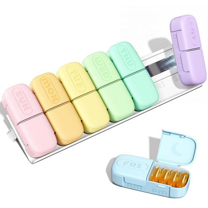 Daviky Magnetic Pill Organizer 2 Times a Day, Week