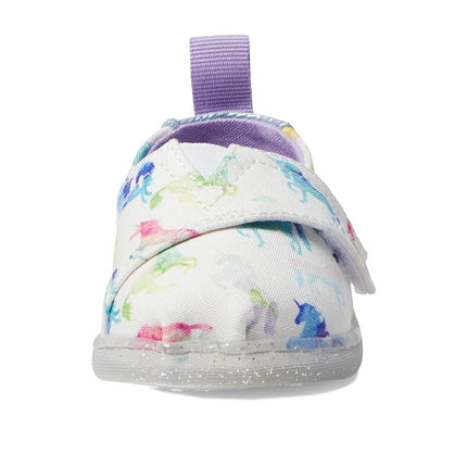 Toms Girl's, Alpargata Slip-On - Little Kid & Big Kid, White Watercolor Ombre Unicorns, 4 Toddler