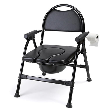 4-in-1 Folding Bedside Commode Chair with Seat Cov